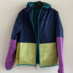 Cotopaxi Teca Calido Hooded Puffer Reversible Jacket in Color Video Tape SMALL